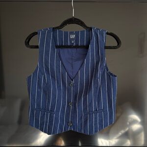 GAP Navy Pinstripe Vest Top